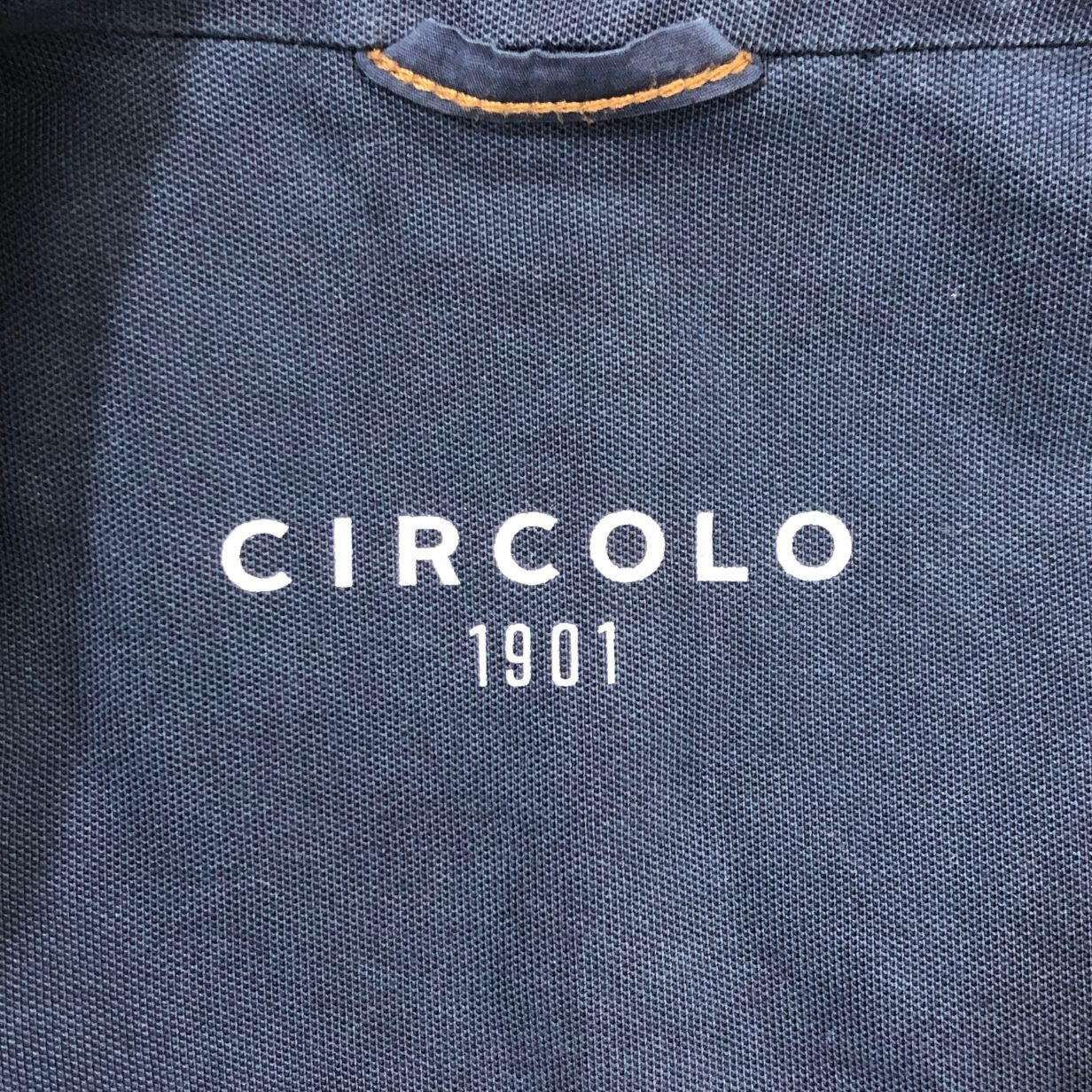 中古◆チルコロ 6Bダブル コットン ジャージー ジャケット ネイビー 50サイズ CIRCOLO 【AFB32】