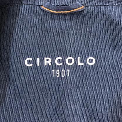 中古◆チルコロ 6Bダブル コットン ジャージー ジャケット ネイビー 50サイズ CIRCOLO 【AFB32】