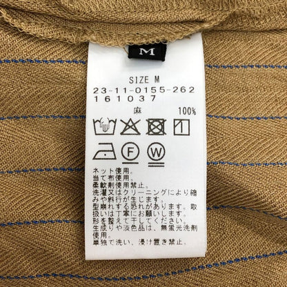 美品◆インターナショナルギャラリービームス シャツ リネンプルオーバー ヘンリーネック ベージュ メンズ サイズM international gallery beams 【AFB34】