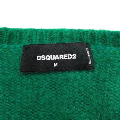 極美品◆ディースクエアード ビジューボタンジャケット コート アンゴラ レディース  サイズM グリーン DSQUARED2 【AFB11】