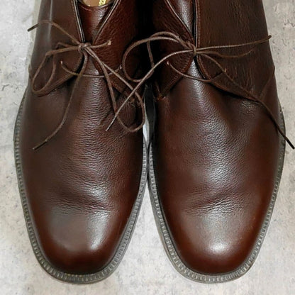 サルヴァトーレフェラガモ チャッカブーツ グレインレザー 内側ムートン サイズUK8.5EE Salvatore Ferragamo ブーツ 約26.5cm【LA】【中古】