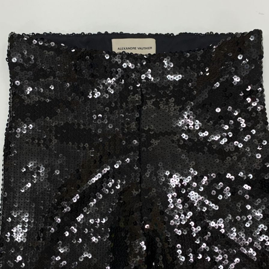 アレクサンドルボーティエ スパンコール ひざ丈パンツ スパッツ レディース サイズ38 ブラック ALEXANDRE VAUTHIER 【AFB16】