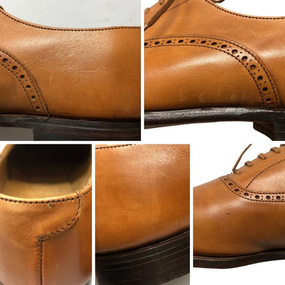 クロケット&ジョーンズ レザーシューズ モールトン セミブローグ ライトブラウン メンズ サイズUK6.5E CROCKETT&JONES 約25.5cm【AFC36】