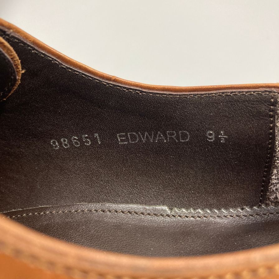 ジャランスリワヤ プレーントゥ 98651 EDWARD カーフ ブラウン サイズUK9.5 Jalam Sriwijaya ビジネスシューズ 約28.0cm【LA】【中古】
