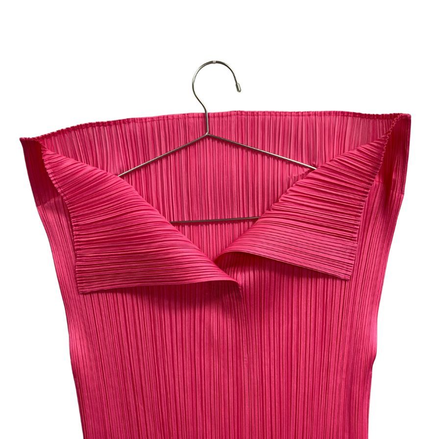 美品◆プリーツプリーズ イッセイミヤケ ハイネック ノースリーブ PP33JK111 ピンク サイズ3 PLEATS PLEASE 【AFB26】