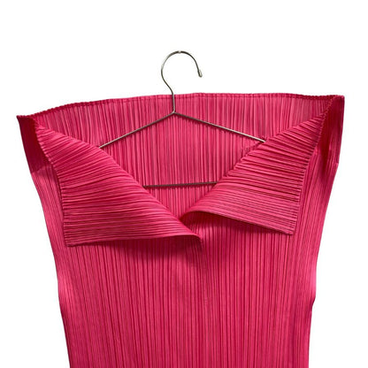 美品◆プリーツプリーズ イッセイミヤケ ハイネック ノースリーブ PP33JK111 ピンク サイズ3 PLEATS PLEASE 【AFB26】