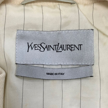 中古◆イヴサンローラン パイソン ボンバーレザーブルゾン メンズ サイズ50 ホワイト YVES SAINT LAURENT 【AFA15】