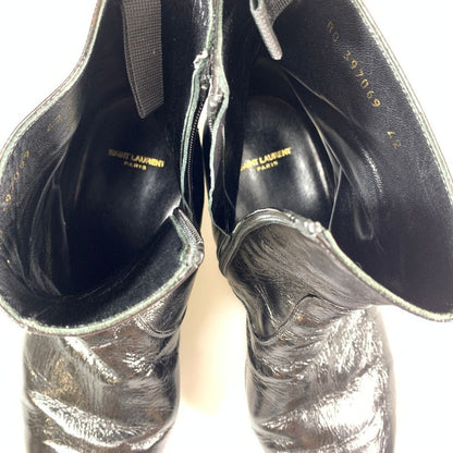 サンローラン ブーツ サイドジップ レザー ブラック メンズ サイズ42  SAINT LAURENT 約27.0cm【AFC43】