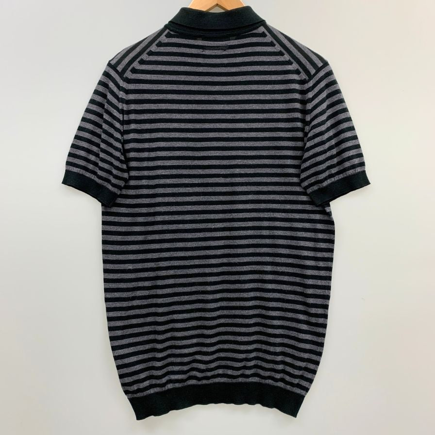中古◆ジョンスメドレー×トッドスナイダー ニットポロ ブラック×グレー サイズS JOHN SMEDLEY×TODD SNYDER 【AFB19】