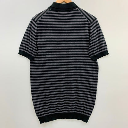 中古◆ジョンスメドレー×トッドスナイダー ニットポロ ブラック×グレー サイズS JOHN SMEDLEY×TODD SNYDER 【AFB19】