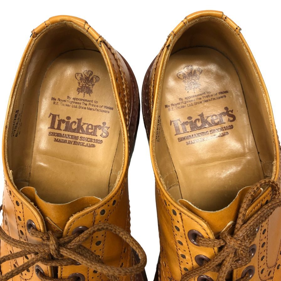 トリッカーズ レザーシューズ バートン ウィングチップ M5633 ベージュ メンズ サイズ8 Tricker`s BOURTON ビジネスシューズ 約26.5cm【LA】【中古】