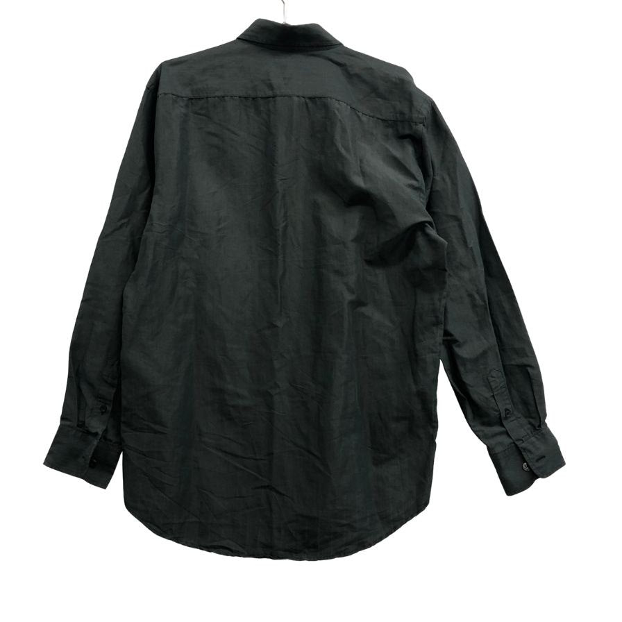 中古◆ヴェルサーチクラシック V2 長袖シャツ ラミー素材 メンズ サイズ43 カーキ系 VersaceClassicV2 【AFB12】