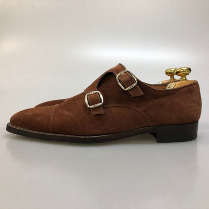 サントーニ レザーシューズ ダブルモンク スエード ブラウン サイズUK6.5 メンズ Santoni 約25.0cm【AFC41】