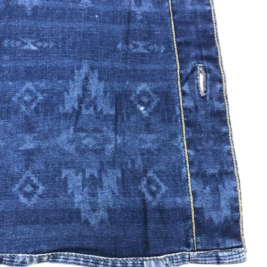 美品◆ダブルアールエル ラルフローレン 長袖シャツ 総柄 ナバホ ネイビー メンズ サイズXS RRL RALPH LAUREN 【AFB6】