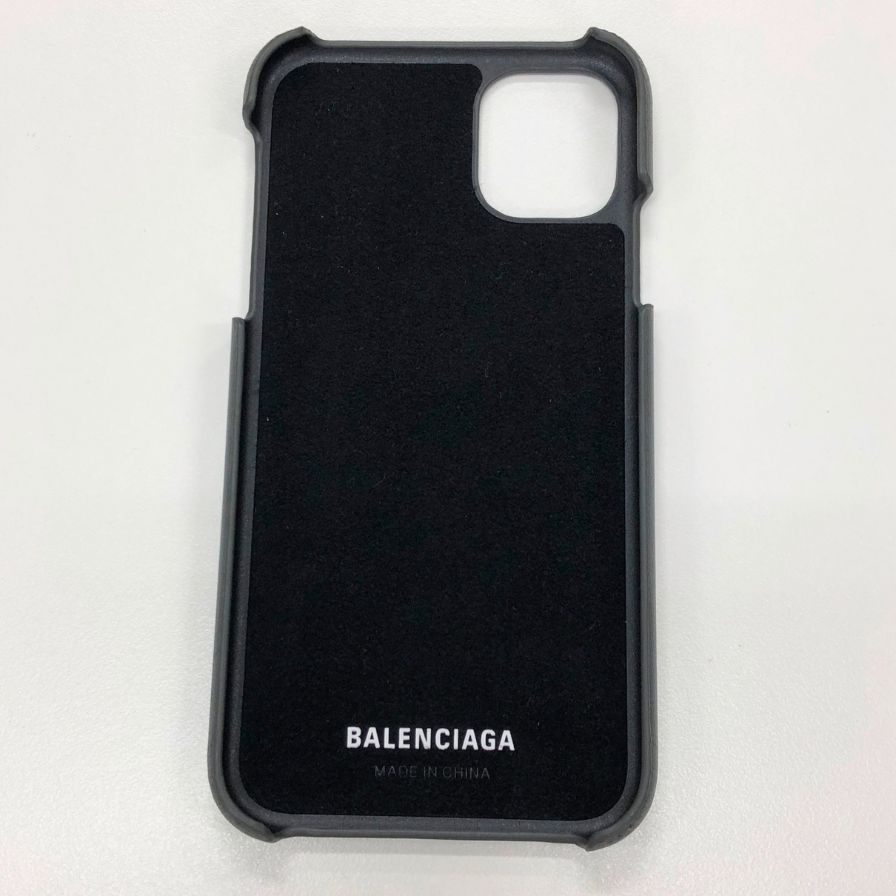 バレンシアガ スマホケース グレー iPhone11用 ユニセックス BALENCIAGA【AFI18-2】【中古】