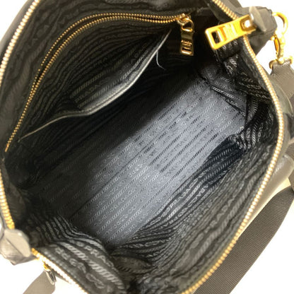 プラダ ハンドバッグ ナイロン×レザー 2WAY レディース ブラック PRADA【AFE3】