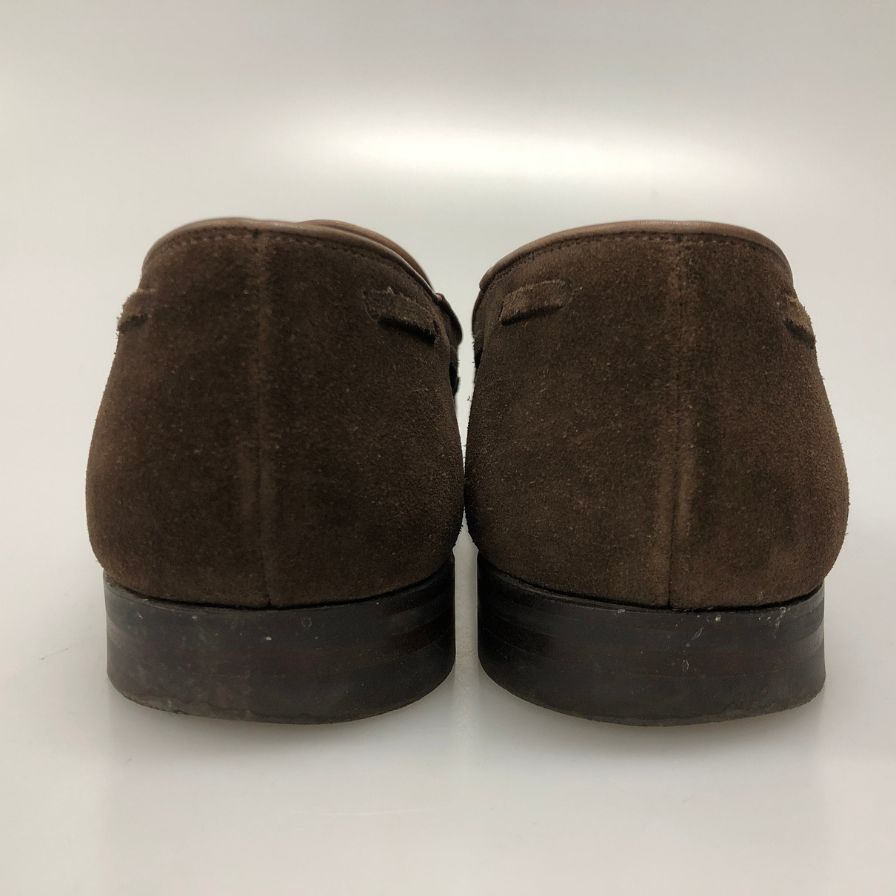 クロケット&ジョーンズ レザーシューズ タッセル ローファー スエード キャベンディッシュ3 ブラウン サイズUK7E CROCKETT&JONES CAVENDISH3 ローファー 約26.5cm【LA】【中古】