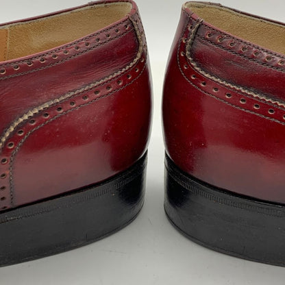 サルヴァトーレフェラガモ レザーシューズ フルブローグ ガラスレザー バーガンディ メンズ サイズ12C Salvatore Ferragamo 約30.0cm【AFC1】