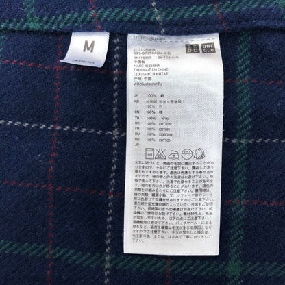 中古◆ユニクロ アンダーカバー ネルシャツ 長袖 コットン チェック コラボ ネイビー メンズ サイズM UNIQLO UNDERCOVER 【AFB46】
