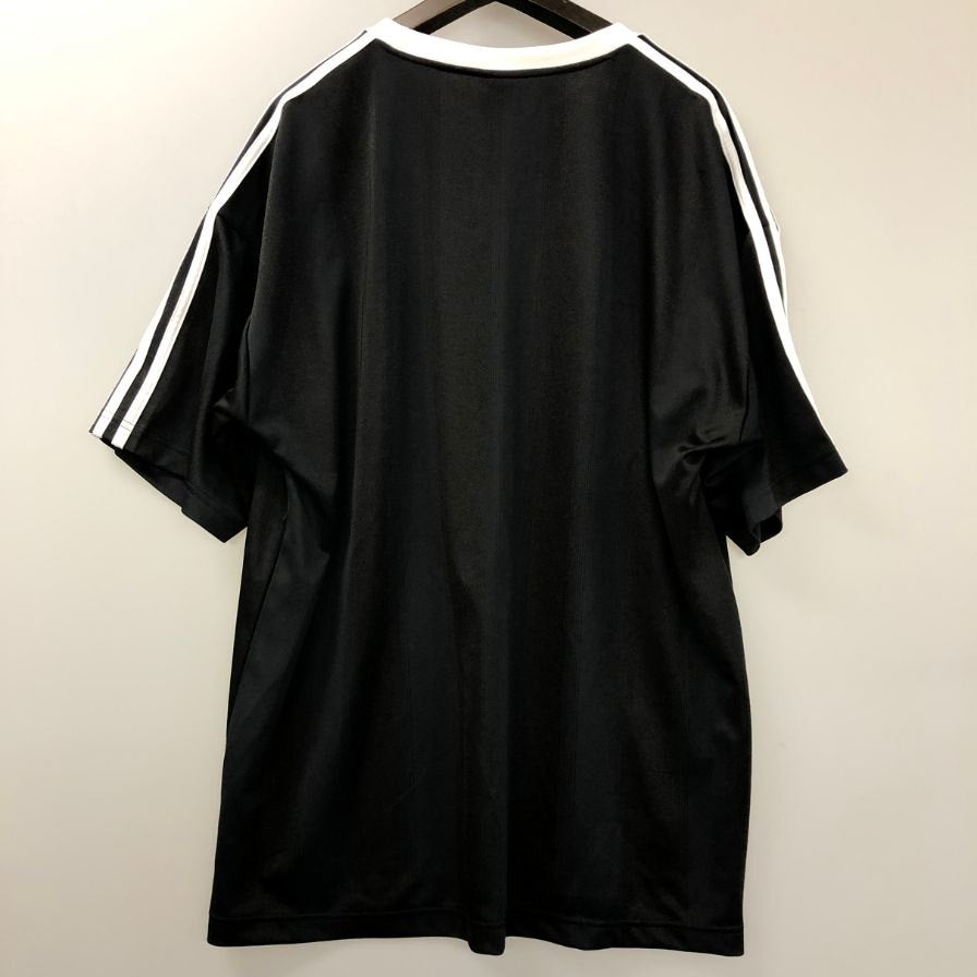 極美品◆アディダス アディカラー 半袖Tシャツ ジャカード ジャージー ブラック メンズ サイズ3XL ADIDAS 【AFB3】