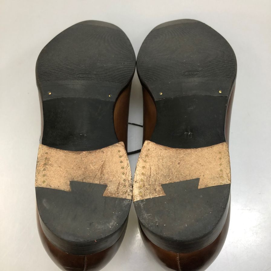 宮城興業 レザーシューズ パンチドキャップトゥ ダービー  ブラウン メンズ サイズ10 Miyagi Kogyo 約28.0cm【AFC29】