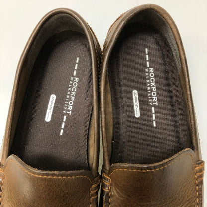 ロックポート ローファー V76694 Uチップ グレインレザー メンズ サイズ25 ブラウン Rockport 約25.0cm【AFC41】