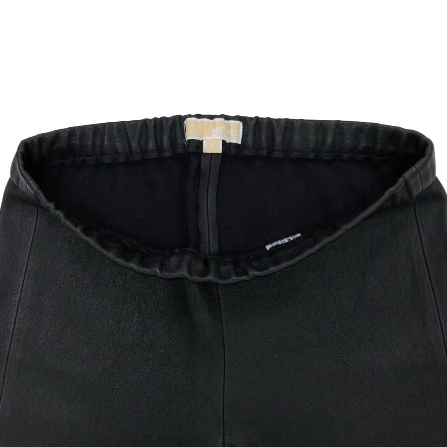 マイケルコース レザー スキニー パンツ スパッツ 伸縮レザー レディース サイズ04 ブラック michael kors 【AFB25】