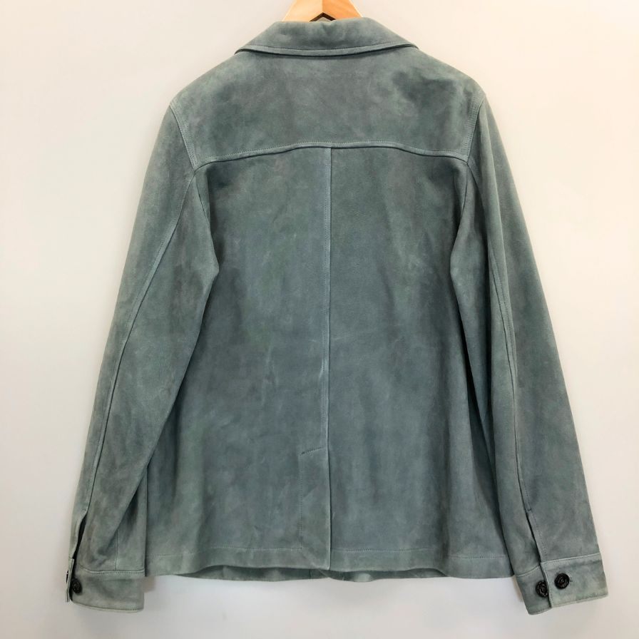 中古◆バルスター ヴァルスター 5B レザー シャツジャケット スエード ラム イタリア製 メンズ サイズ48 グリーン Valstar 【AFB17】