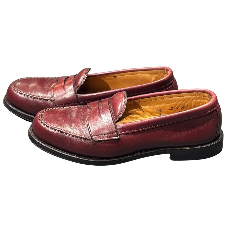 オールデン レザシューズ ペニーローファー 6736 カーフ バーガンディ サイズUS6.5D ALDEN ローファー 約24.5cm【LA】【中古】