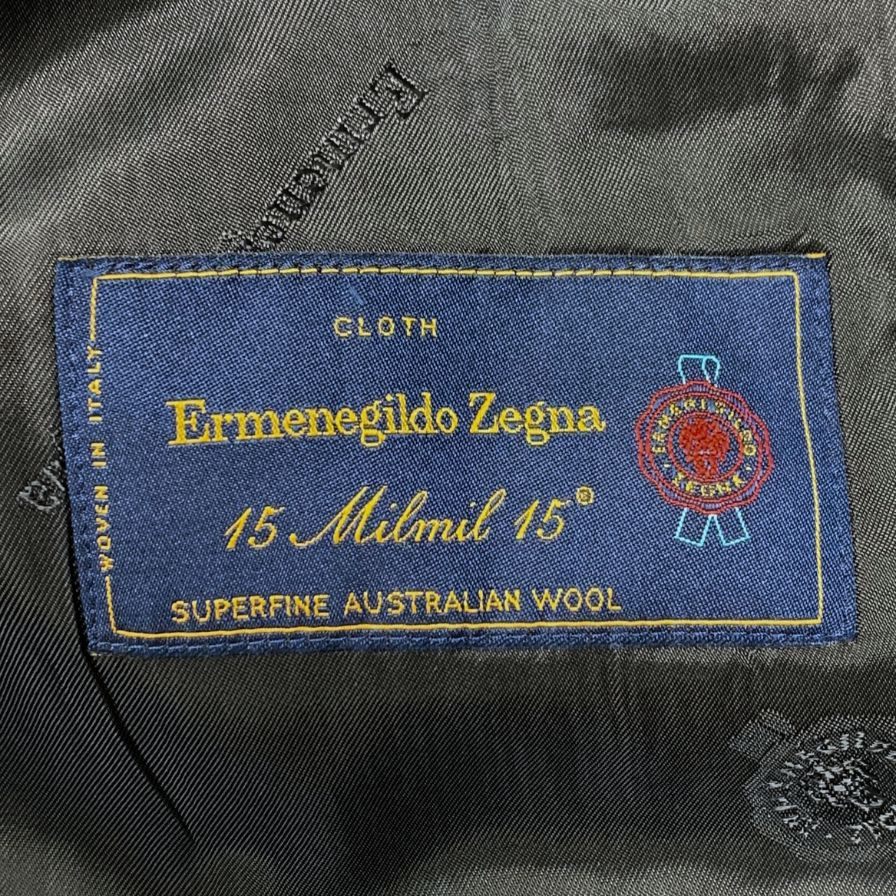 ノーブランド スーツセット 2Bジャケット センターベント ゼニア生地 ネイビー メンズ ErmenegildoZegna 15milmil15【AFB27】