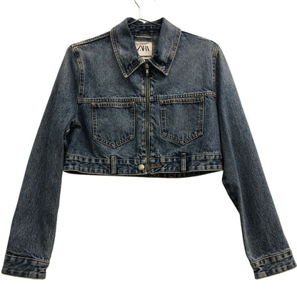 極美品◆ザラ ジップアップデニムジャケット レディース サイズS ZARA 【AFB7】