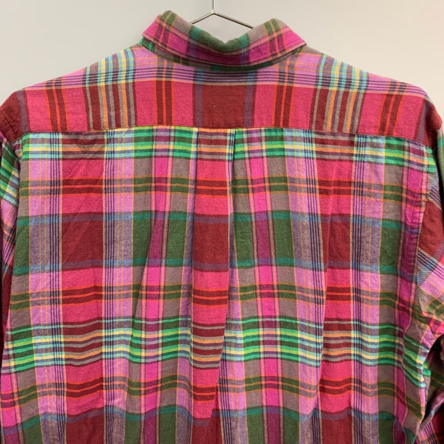 美品◆ポロ ラルフローレン ボタンダウンシャツ 80s チェック柄 グリーンタグ ボーイズ サイズ20 Polo Ralph Lauren 【AFB10】