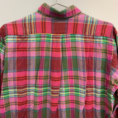 美品◆ポロ ラルフローレン ボタンダウンシャツ 80s チェック柄 グリーンタグ ボーイズ サイズ20 Polo Ralph Lauren 【AFB10】