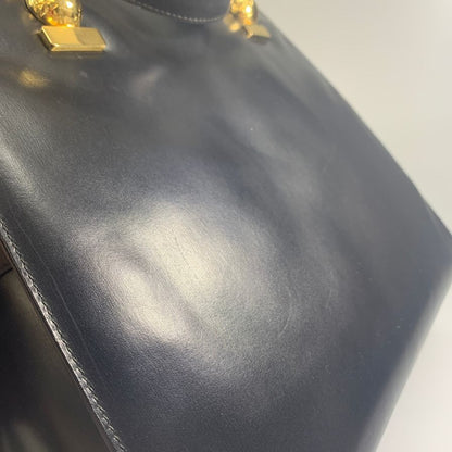 セリーヌ ハンドバッグ レザー ブラック オールドセリーヌ CELINE【AFE3】