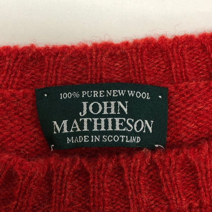 美品◆ジョン マティーソン ウール ニット メンズ サイズ 38 レッド JOHN MATHIESON 【AFB16】
