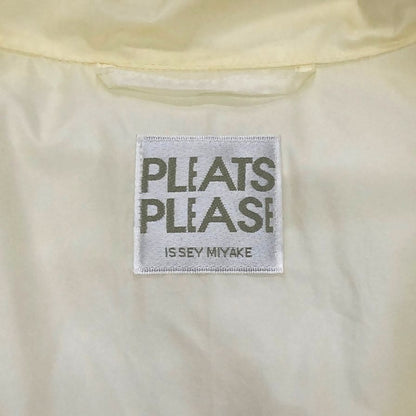中古◆プリーツプリーズ ウィンドコート ナイロン ホワイト サイズフリー PP11-ZA961 PLEATS PLEASE ISSEY MIYAKE 【AFB19】