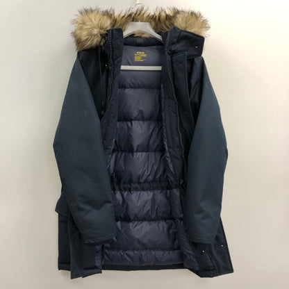 美品◆ポロラルフローレン ダウンコート ファー ネイビー メンズ サイズXS POLO RALPH LAUREN 【AFA13】