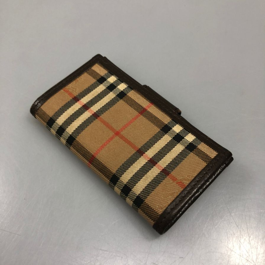バーバリ― キーケース ノバチャック柄 4連 ボタン ユニセックス ブラウン Burberry【AFI11】