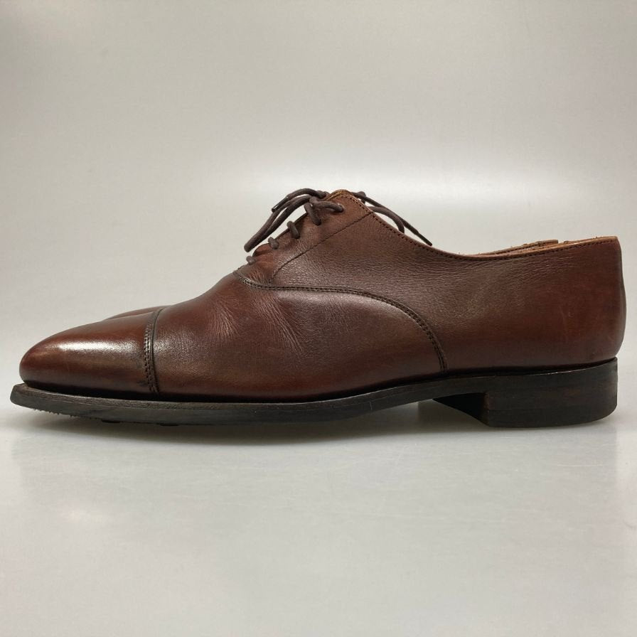 クロケット&ジョーンズ ストレートチップ ハラム ダークブラウン サイズ6.5E CROCKETT&JONES HALLAM ビジネスシューズ 約26.0cm【LA】【中古】