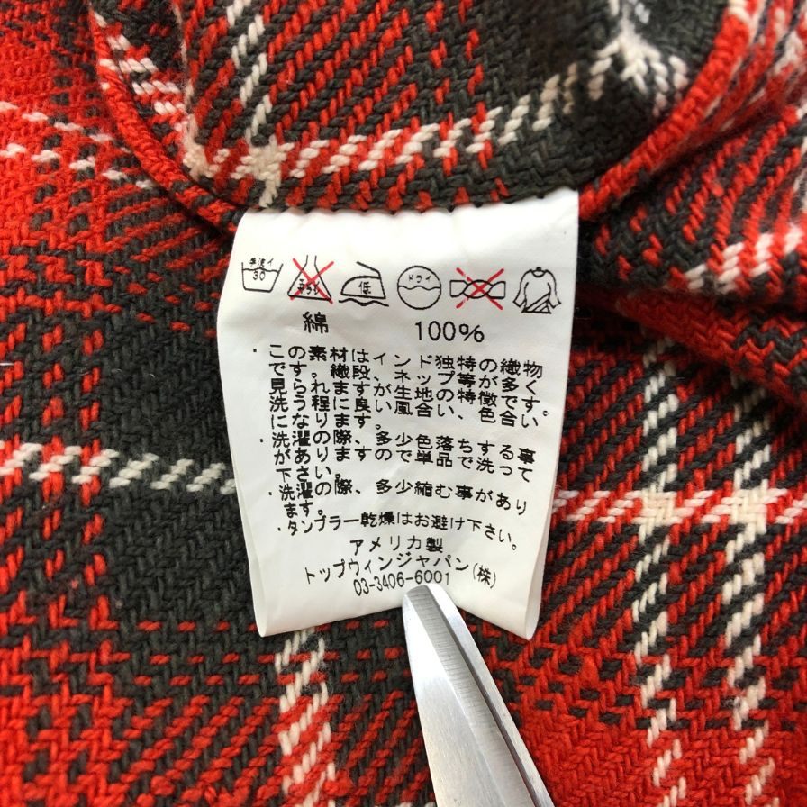 極美品◆ファイブブラザー ネルシャツ USA製 チェック柄 赤系 コットン 復刻版想定 メンズ サイズM FIVE BROTHER 【AFA9】