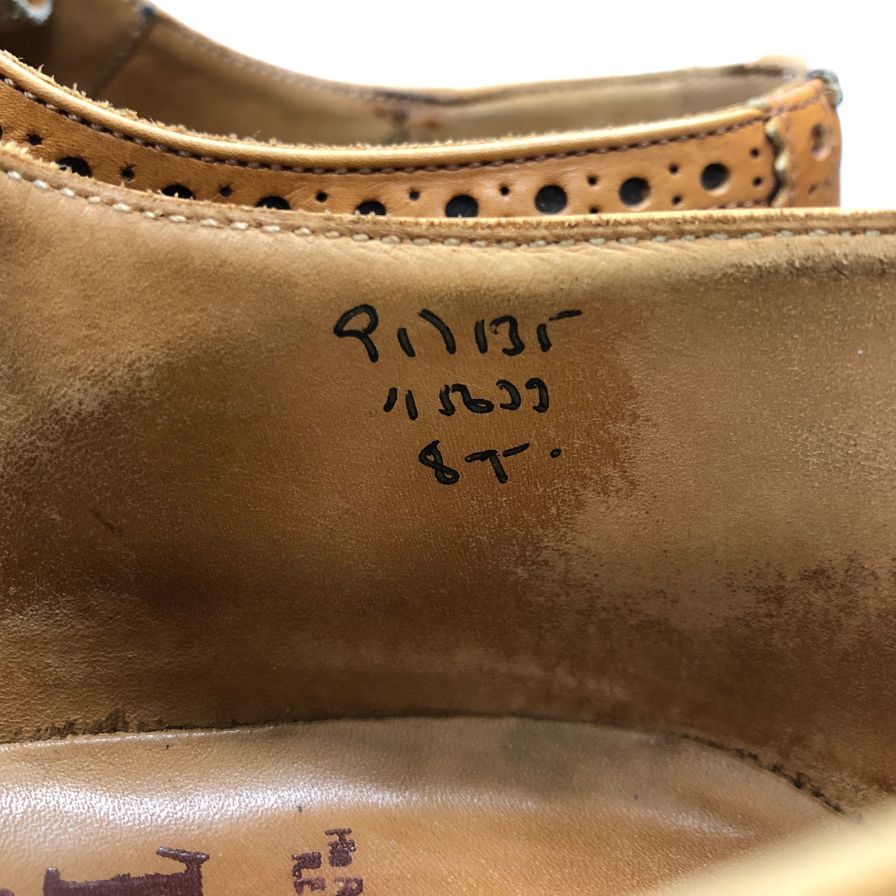 トリッカーズ レザーシューズ ウイングチップ M5633 ライトブラウン メンズ サイズ8 Trickers 約26.5cm【AFD6】