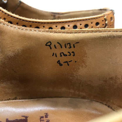 トリッカーズ レザーシューズ ウイングチップ M5633 ライトブラウン メンズ サイズ8 Trickers 約26.5cm【AFD6】