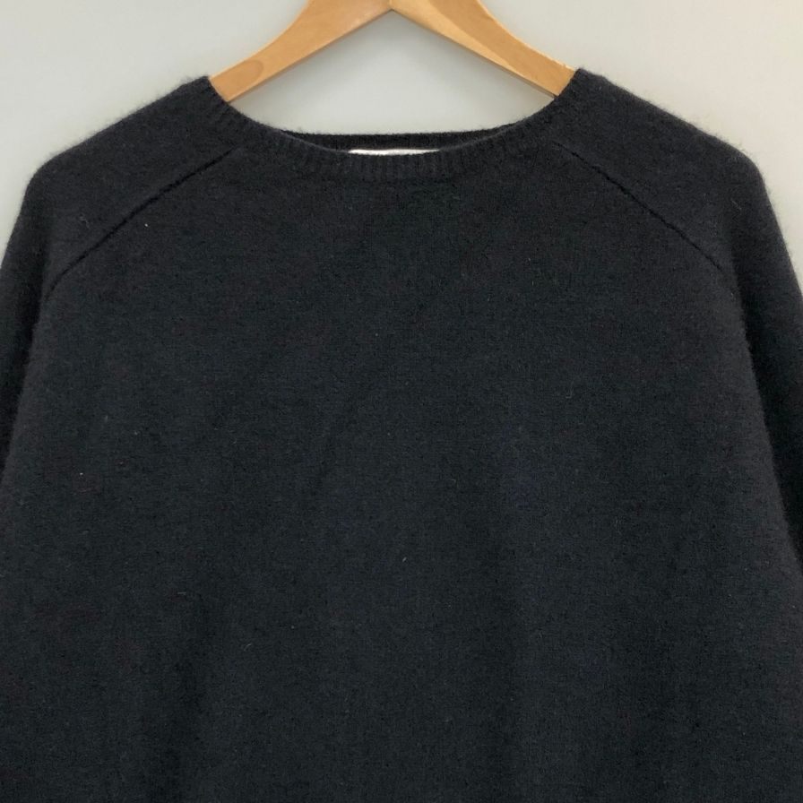 極美品◆リパーパス ニット クルーネック ウール メンズ ブラック サイズF RE-PURPOSE 【AFB34】