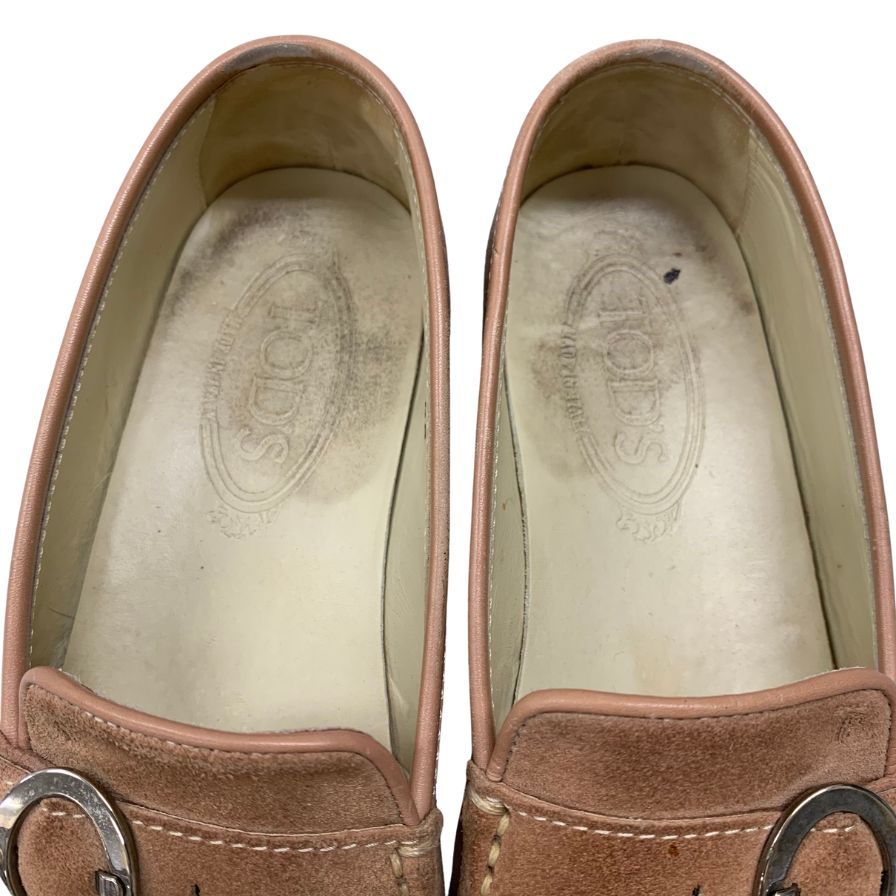 トッズ ドライビングシューズ スエード ベージュ サイズ36 レディース TOD'S 約22.5cm【AFC8】