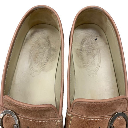 トッズ ドライビングシューズ スエード ベージュ サイズ36 レディース TOD'S 約22.5cm【AFC8】