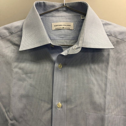 極美品◆サルトリア イタリアーナ ワイシャツ ブルー系 メンズ サイズ40 sartoria italiana 【AFB38】