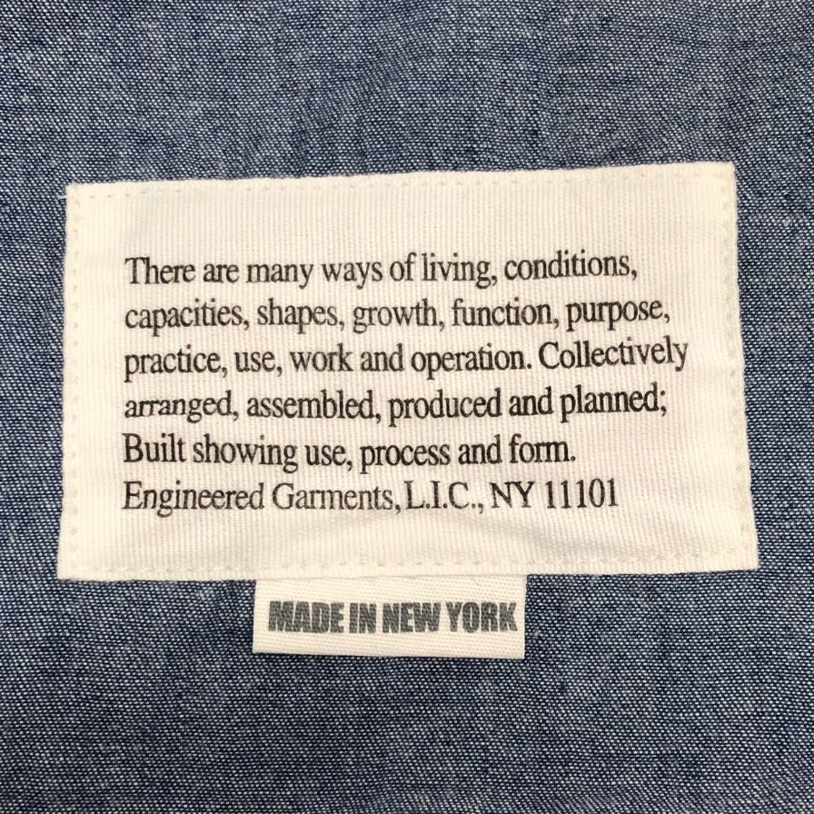 中古■エンジニアードガーメンツ フーディー プルオーバー 長袖シャツ USA製 メンズ サイズM ブルー  ENGINEERED GARMENTS 【AFB3】
