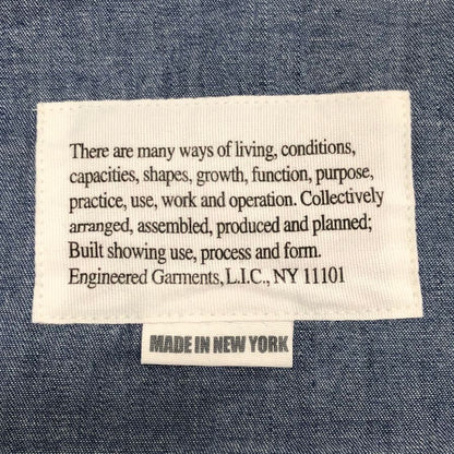 中古■エンジニアードガーメンツ フーディー プルオーバー 長袖シャツ USA製 メンズ サイズM ブルー  ENGINEERED GARMENTS 【AFB3】