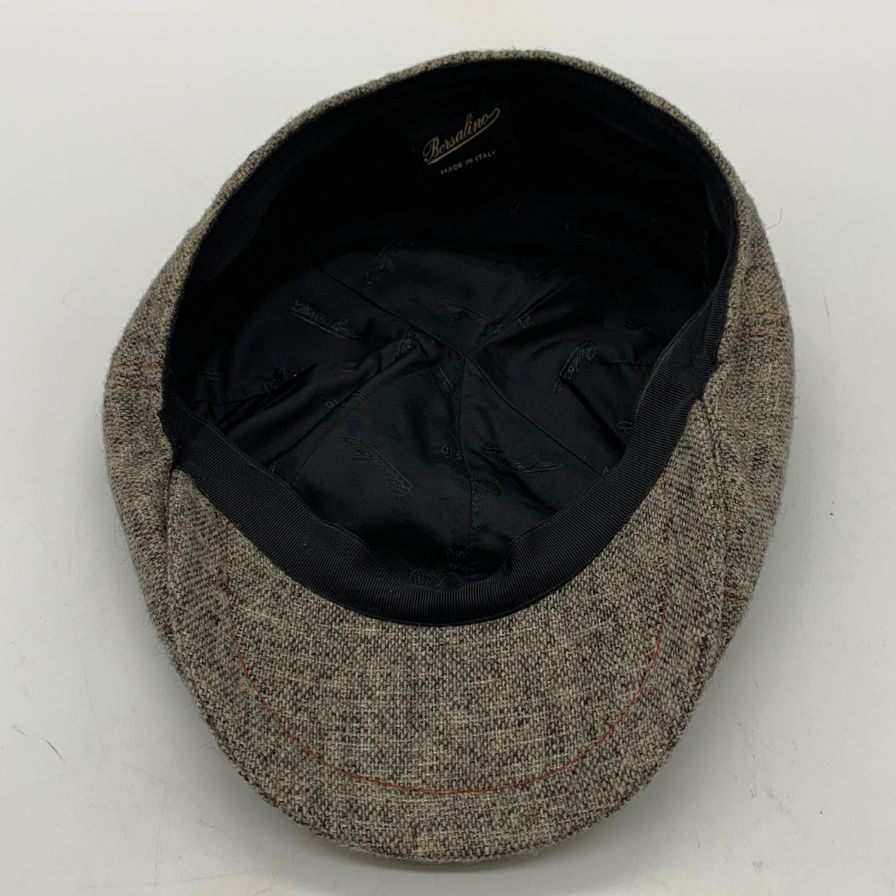 ボルサリーノ ハンチング帽子 ウール混 イタリア製 メンズ サイズ59cm ブラウン Borsalino
