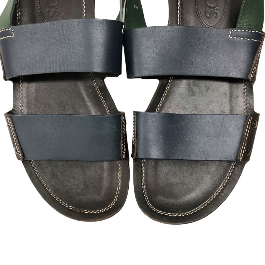 トッズ レザーサンダル ブラウン メンズ サイズ7 TOD’S 約25.5cm【AFC36】